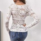 Damen Spitzenbody mit V-Ausschnitt R&B