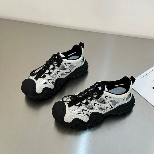 Damen trendige Sportsneaker mit atmungsaktiver Mesh-Oberfläche und stabiler Profilsohle R&B
