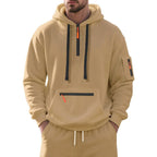 Herren nan funktionaler Kapuzenpullover mit kurzem Frontreißverschluss, wasserabweisenden Zippern und Utility-Ärmeltasche R&B