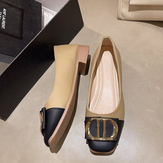 Damen elegante Ballerinas mit dekorativer Schnallenverzierung R&B