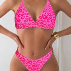 Damen Triangel-Bikini mit verspieltem Leopardenmuster R&B