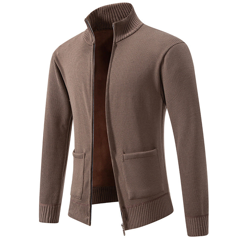 Herren Strickjacke mit modernem Reißverschluss und praktischen Taschen