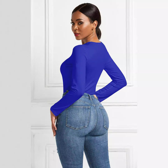Damen Eleganter Langarmbody mit hohem Beinausschnitt R&B