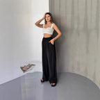Damen Elegante und fließende Palazzo-Hose R&B