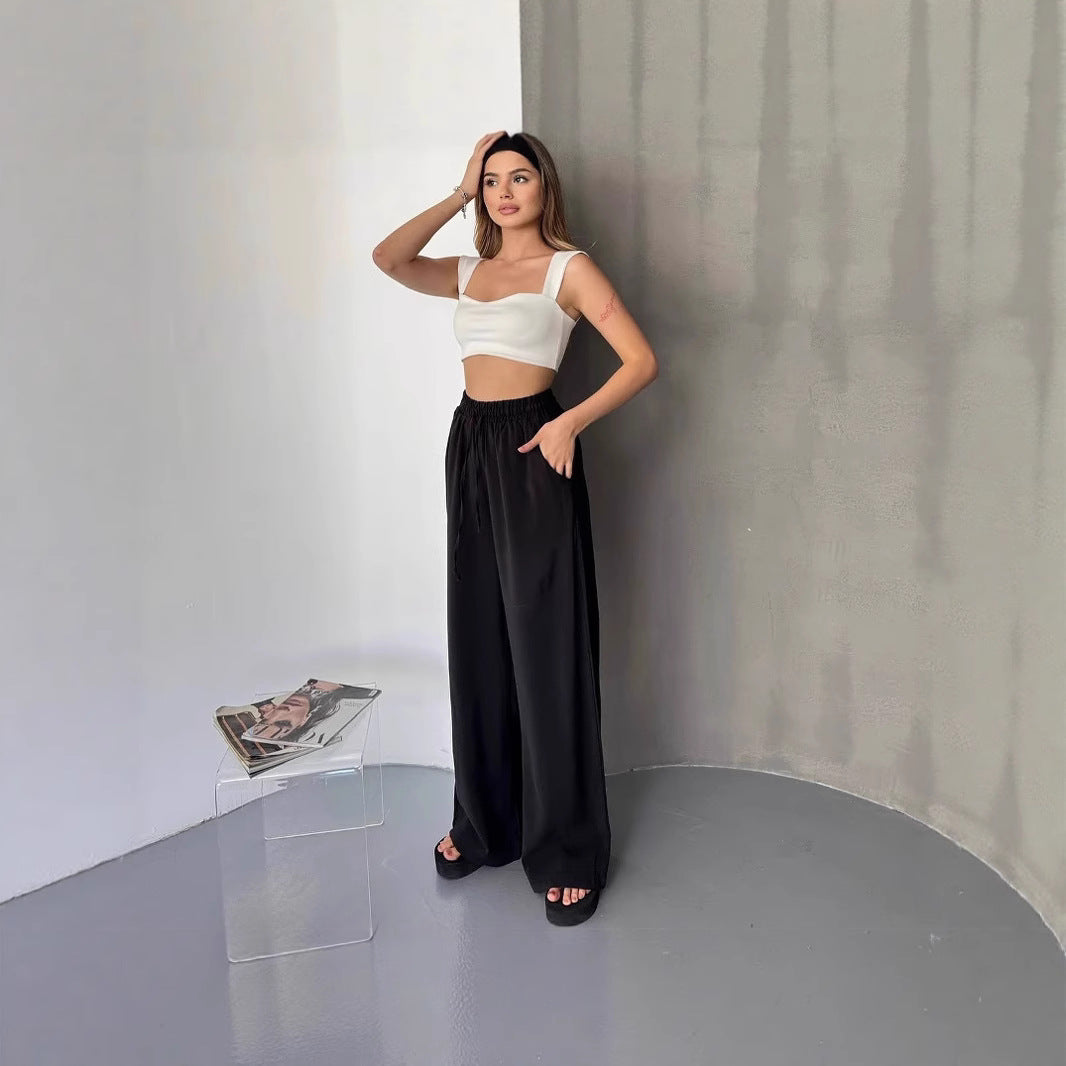 Damen Elegante und fließende Palazzo-Hose R&B