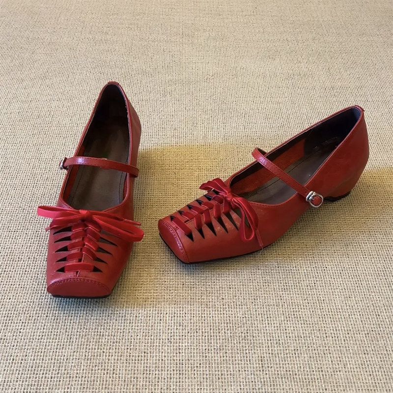Damen elegante Mary Jane Schuhe mit Glanzfinish R&B