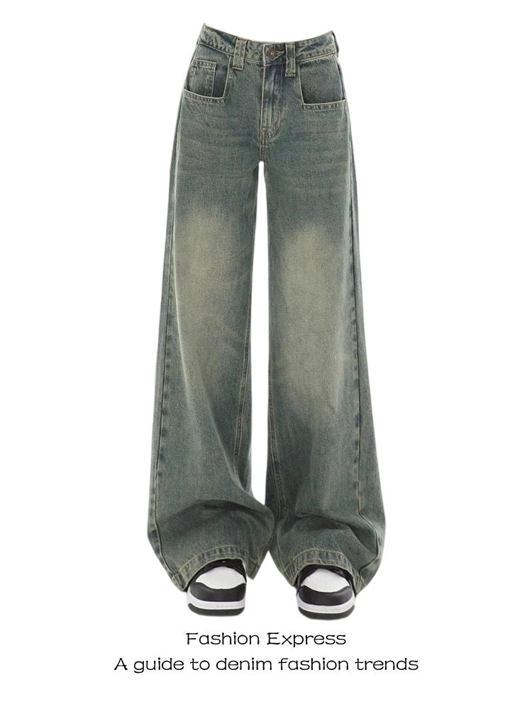 Damen Weite Denim-Hose mit modischem Ombre-Effekt und lässigem Schnitt R&B