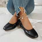 Damen elegante Ballerinas mit subtiler Glanzoptik R&B
