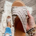 Damen Freizeitsandalen aus hochwertigem, atmungsaktivem Material mit elegantem Textilüberzug