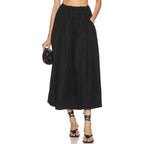 Damen Eleganter Midirock mit raffinierten Falten und elastischem Bund R&B