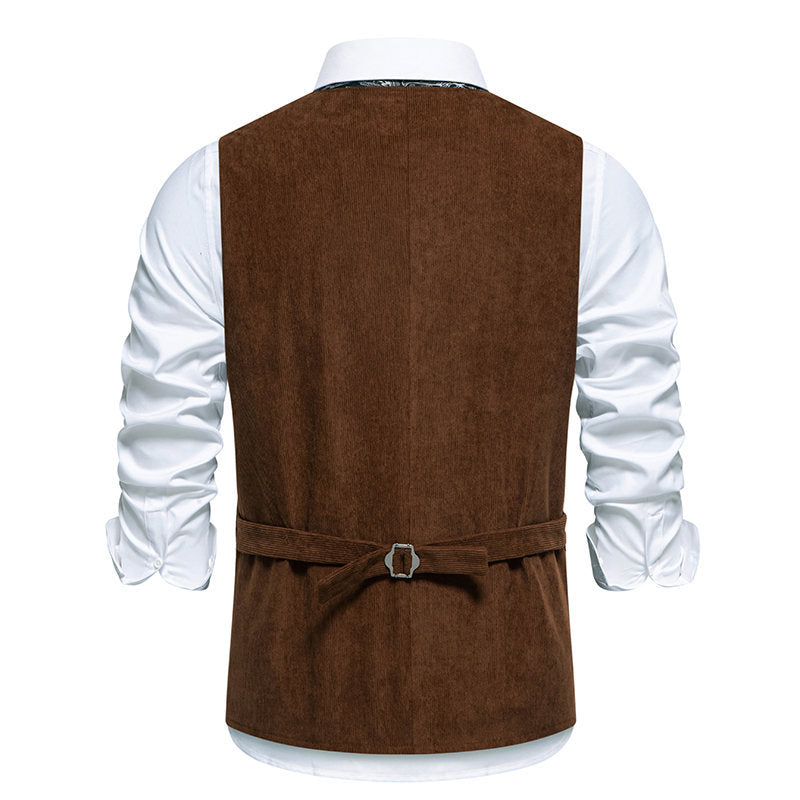 Herren elegante Weste mit floralem Design und praktischen Taschen R&B