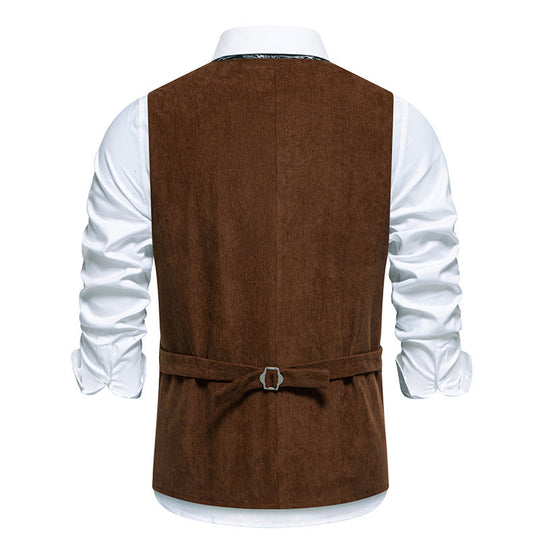 Herren elegante Weste mit floralem Design und praktischen Taschen R&B
