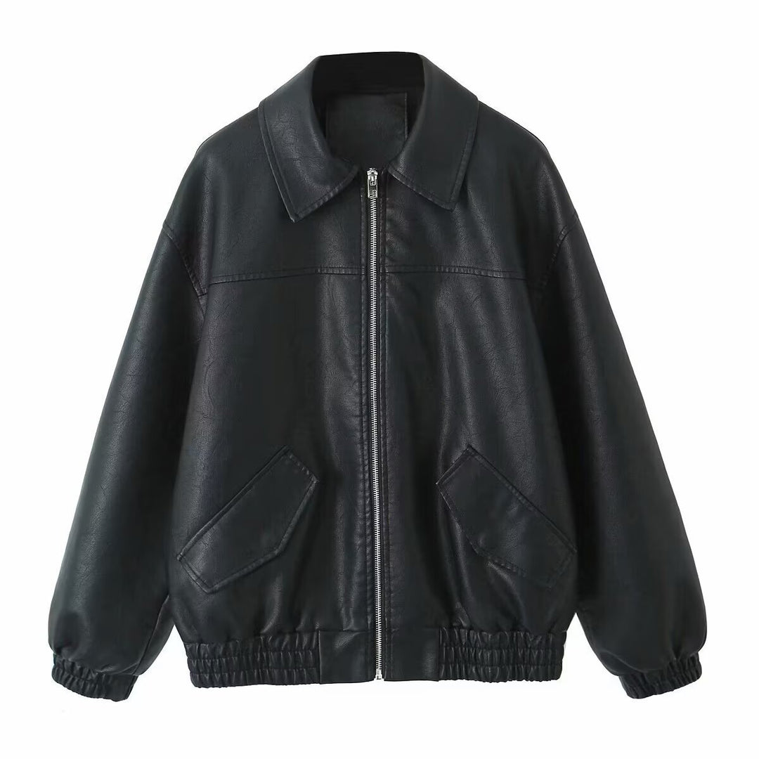 Damen lässige jacke mit elastischem Saum und praktischen Taschen R&B