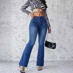 Damen Flared Jeans mit hohem Bund und vintage Charakter R&B