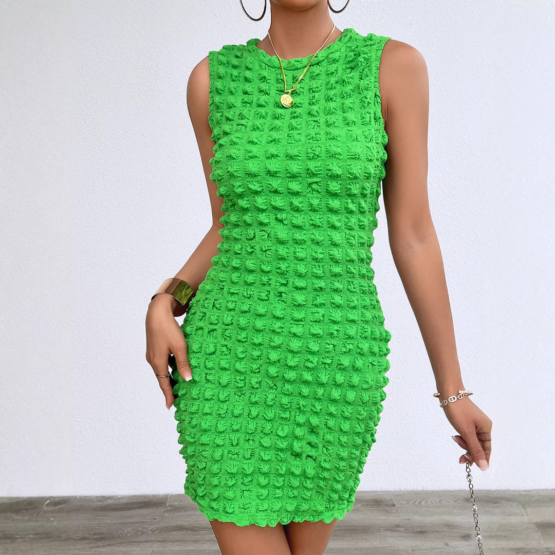 Damen kurzes figurbetontes Kleid mit strukturiertem Material R&B