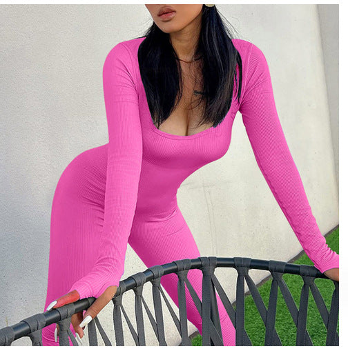 Damen Eleganter Langärmliger Body mit Figurbetontem Schnitt R&B