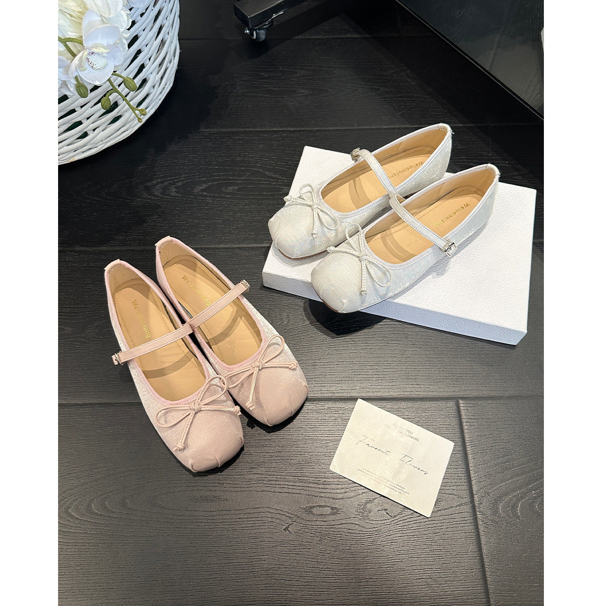 Damen Ballerinas mit elegantem Riemendesign und dekorativem Schleifenakzent