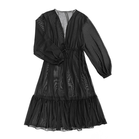 Damen Sommerliches Strandkleid mit lässigem Schnitt und elastischem Taillenband R&B