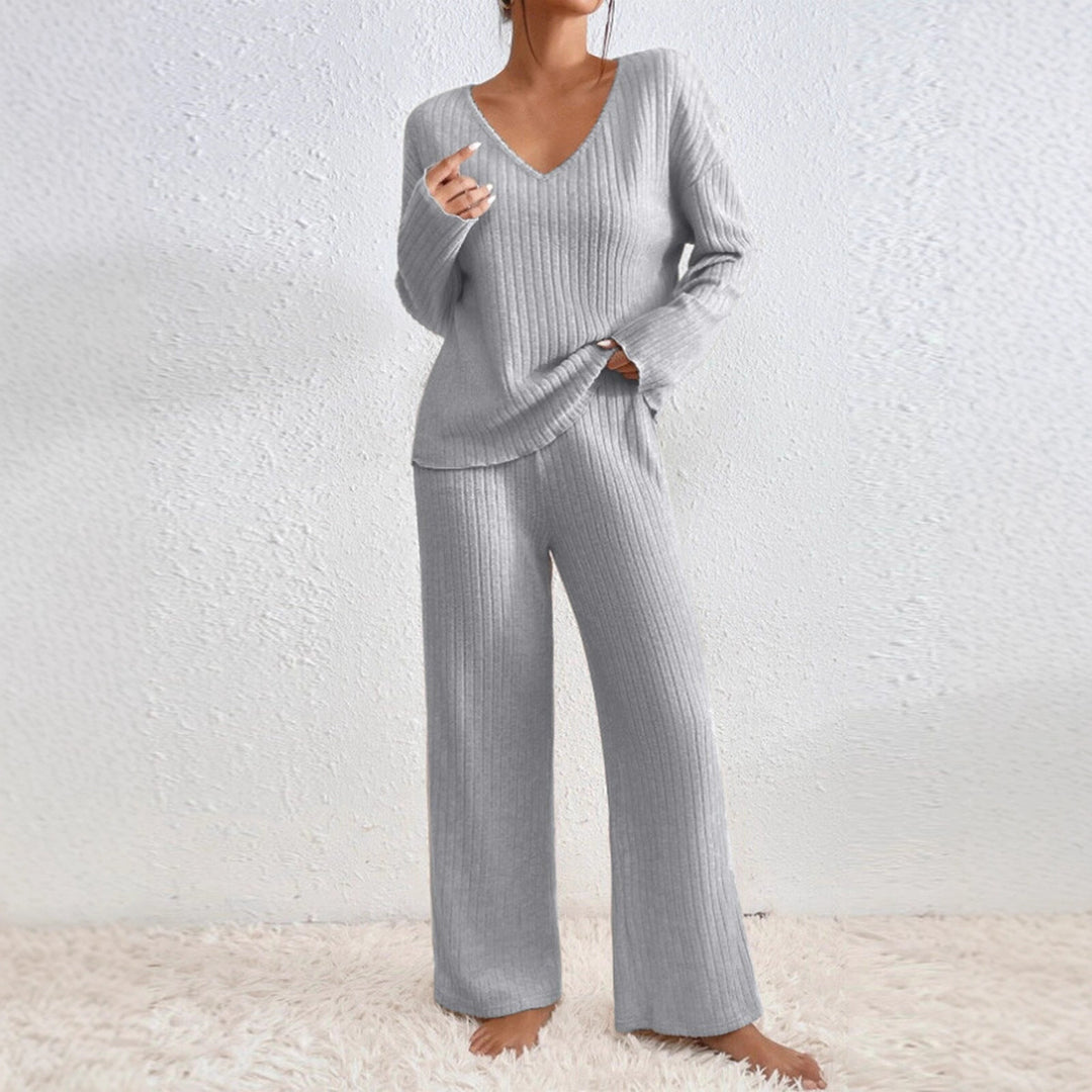 Damen Lässiges Strick-Loungewear-Set R&B