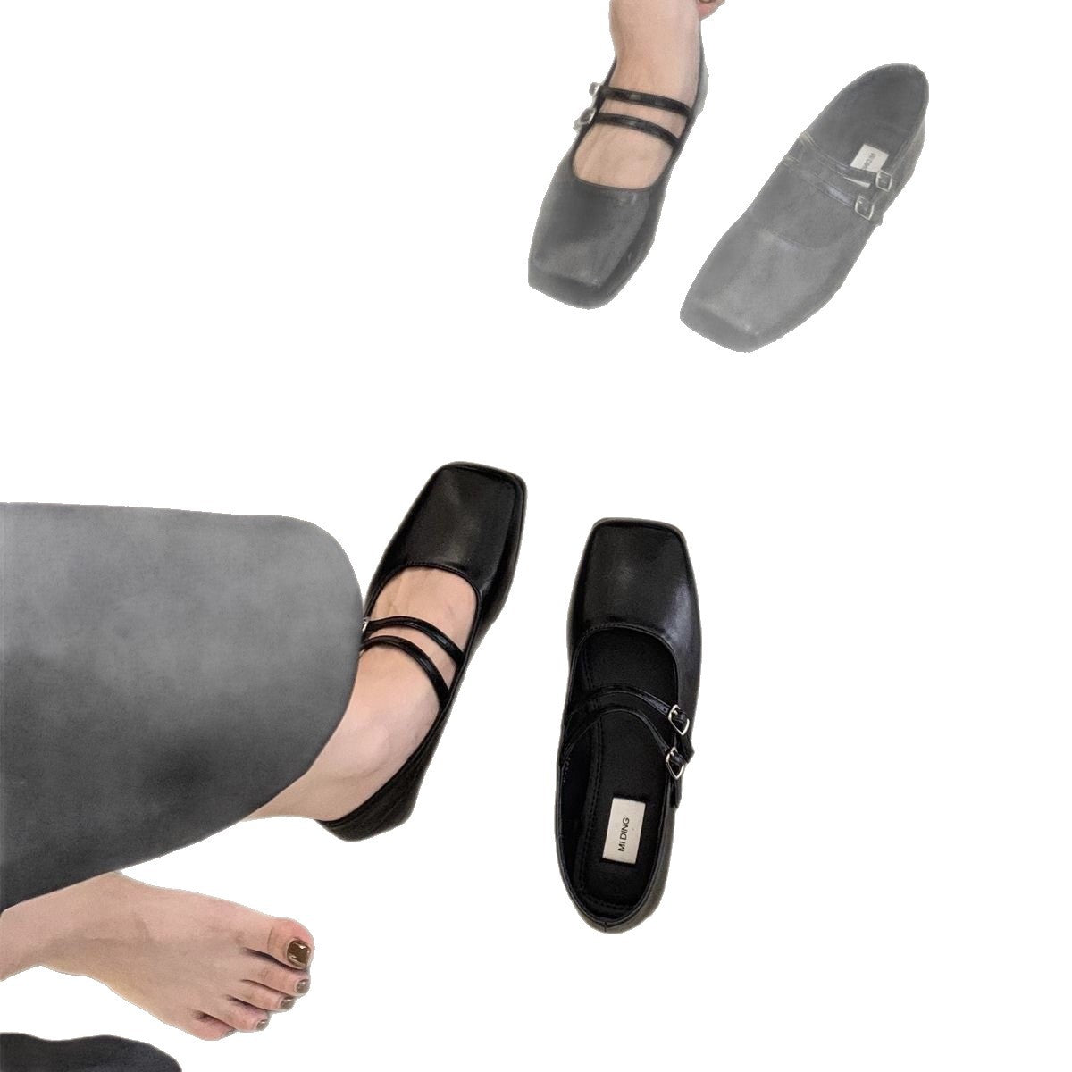 Damen modische Ballerinas mit funkelndem Riemchendesign R&B