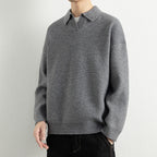 Herren lässiger Strickpullover mit modernem V-Ausschnitt und sportlichem Design