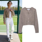 Damen Strickjacke mit Knopfleiste und lässigem Schnitt R&B