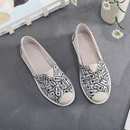 Damen Slip-On Schuhe mit floralem Stickdesign und rutschfester Sohle