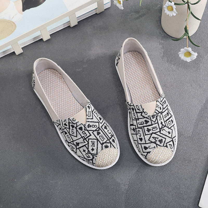 Damen Slip-On Schuhe mit floralem Stickdesign und rutschfester Sohle
