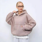 Damen lässiger Oversize-Hoodie mit Kängurutasche und weichem Innenfutter