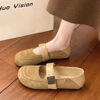 Damen Ballerina-Schuhe mit verstellbarem Riemen und weichem Innenfutter EB