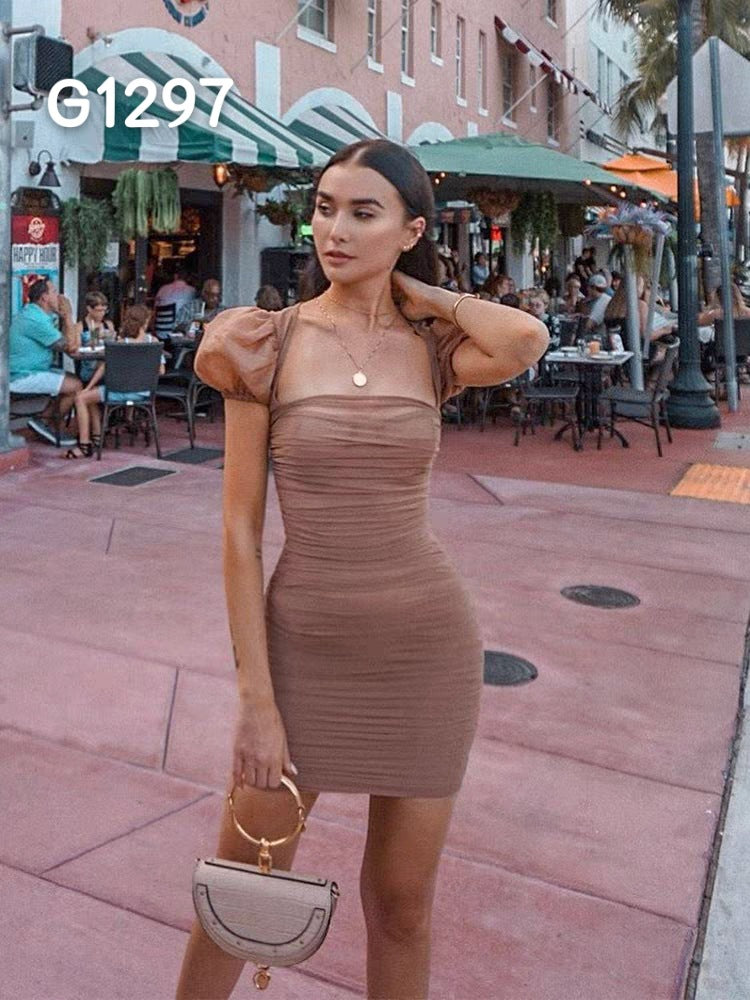 Damen Elegante Corsage-Bluse mit transparenten Ärmeln R&B