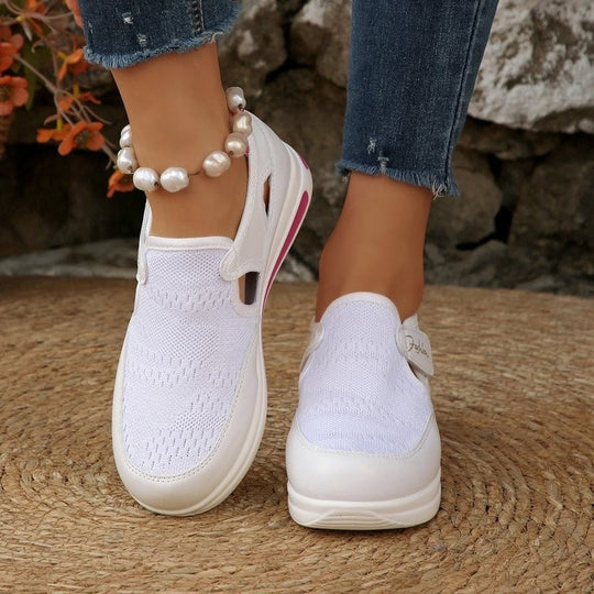 Damen atmungsaktive Slip-On Sneakers mit elastischem Obermaterial R&B