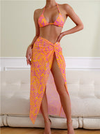 Damen Bikini mit floralem Muster und eleganter Strandumhüllung R&B
