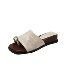 Damen elegante Slip-On Sandalen mit modischen Schnallen R&B