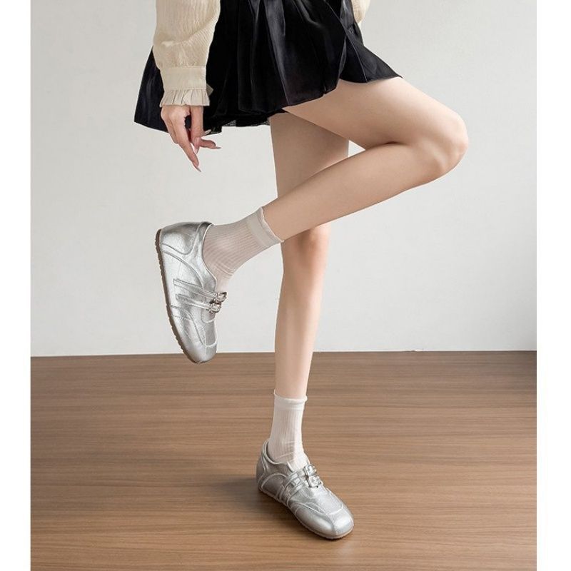 Damen modische Ballerinas mit floralem Design und glänzender Oberfläche R&B
