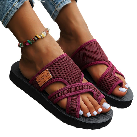 Damen Freizeit-Sandalen mit elastischen Kreuzriemen und anatomischer Fußbettung R&B