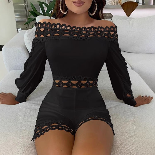 Damen Oberteil mit Cut-Outs und bezauberndem Spitzenborte R&B