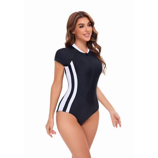Damen Sportlicher Kurzarm Schwimmanzug R&B
