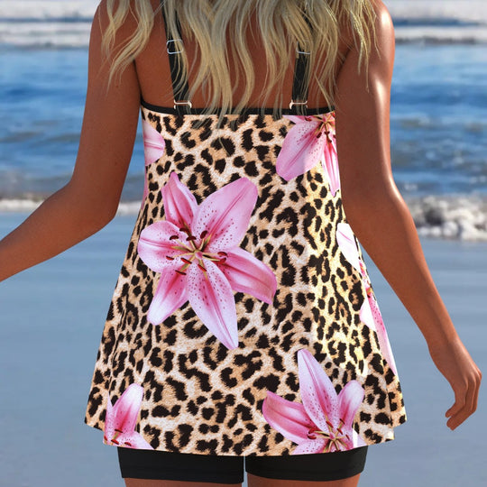 Damen Schwimmanzug mit modischem A-Linien-Schnitt und floralem Design R&B