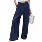 Damen elegante weite Sommerhose mit Bundfalten R&B