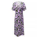 Damen Maxikleid mit V-Ausschnitt und modischem Tierdruck R&B