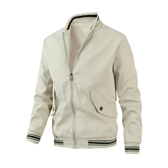 Herren sportliche Bomberjacke im College-Stil mit elastischen Bündchen R&B