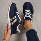 Damen Sportliche Sneakers mit metallischen Akzenten R&B