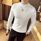 Herren modischer Pullover mit hohem Kragen und eleganter Passform R&B