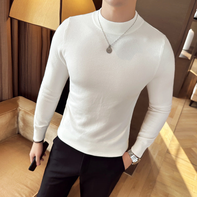 Herren modischer Pullover mit hohem Kragen und eleganter Passform R&B