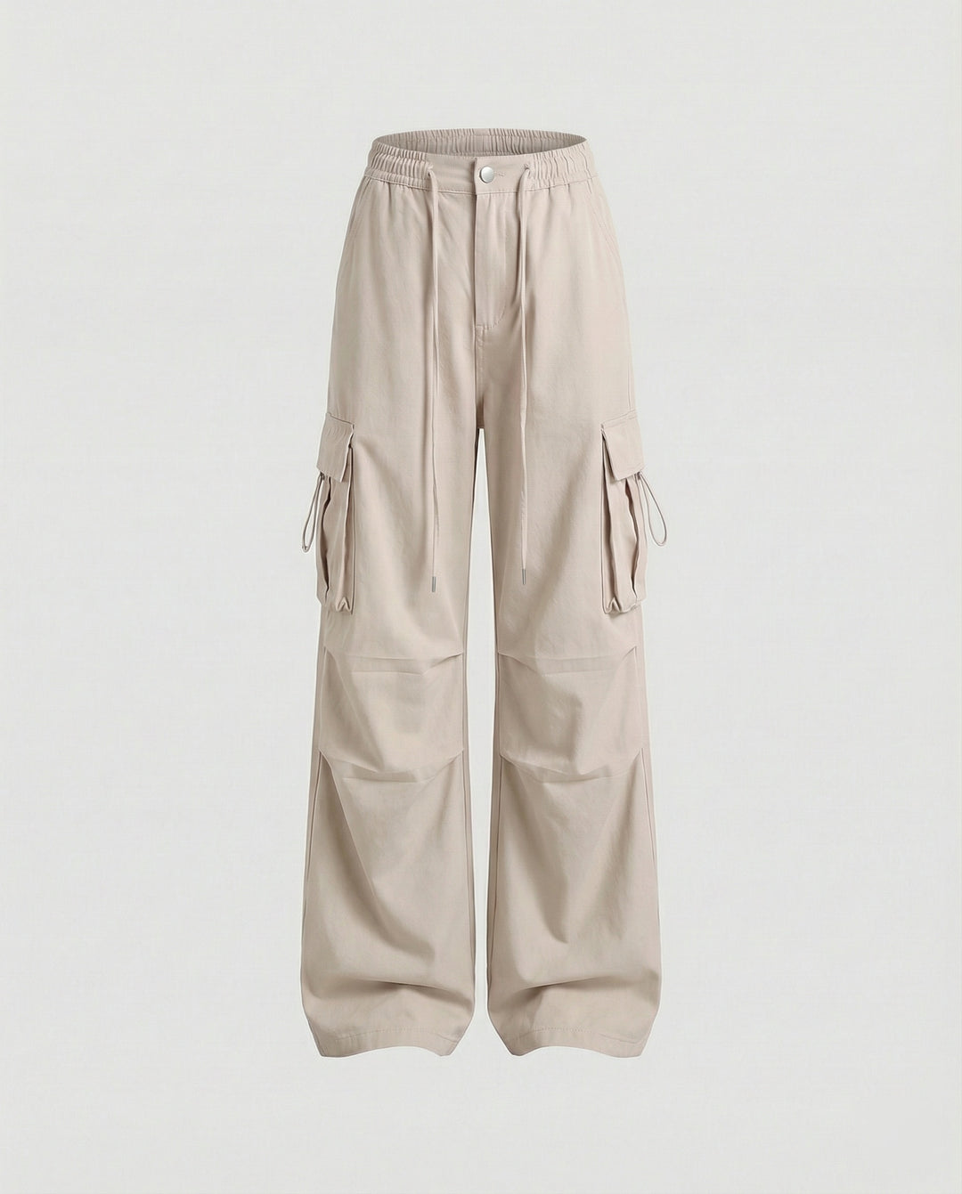 Damen Paperbag-Cargohose mit hohem Bund seitlicher Raffung und verstellbarem Saum R&B