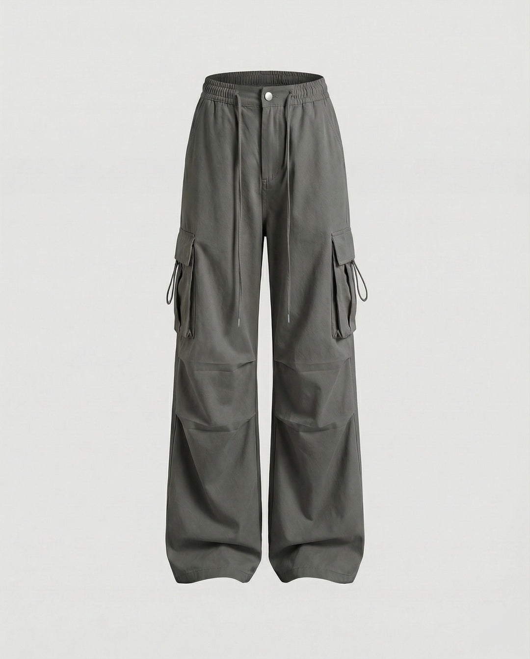 Damen Paperbag-Cargohose mit hohem Bund seitlicher Raffung und verstellbarem Saum R&B