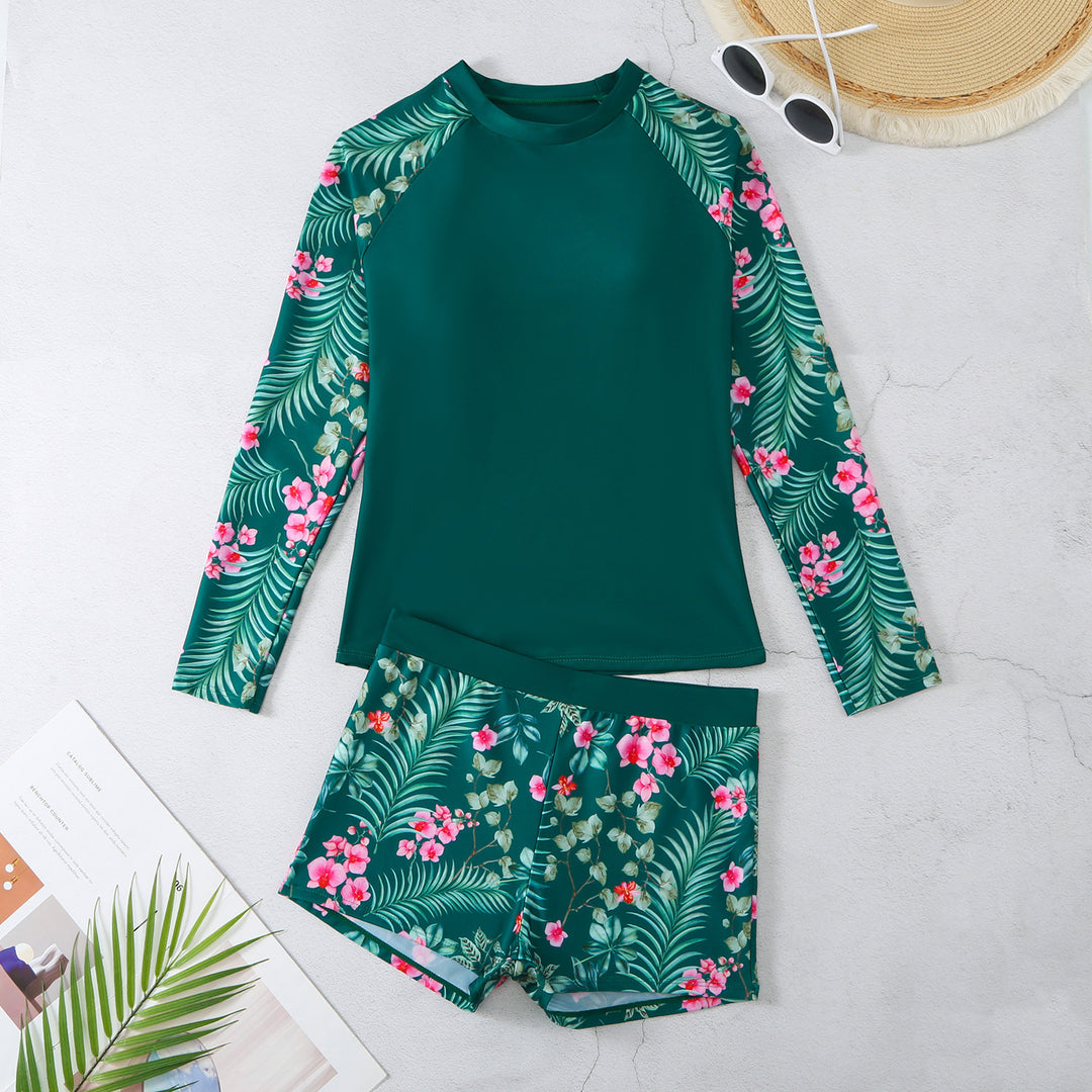 Damen UV-Schutz Rashguard-Set mit floralem Design R&B