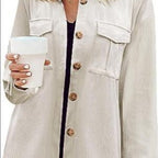 Damen Cordhemdjacke mit doppelter Brusttasche R&B