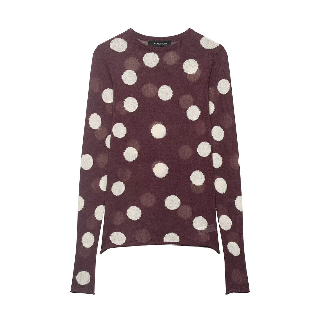 Damen Langarmshirt mit modernem Punkdesign und hochwertiger Baumwolle R&B